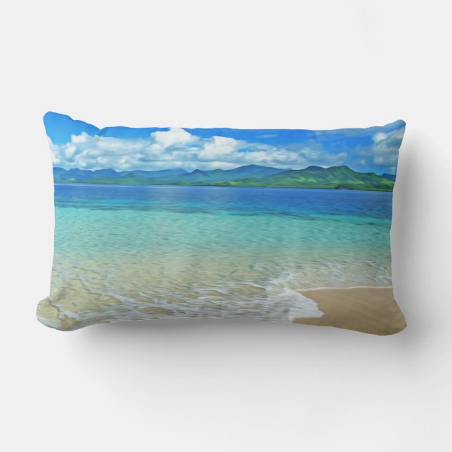 Coussin Rectangle Plage et mer (Recto)