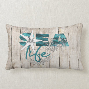 Coussin Rectangle Plage maison moderne vie marine typographie grange