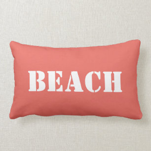 Coussin Rectangle Plage Mots personnalisés Texte Ocean Waves Couleur
