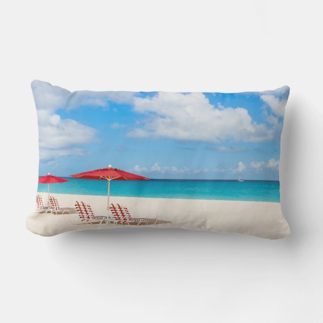 Coussin Rectangle Plage tropicale (Recto)