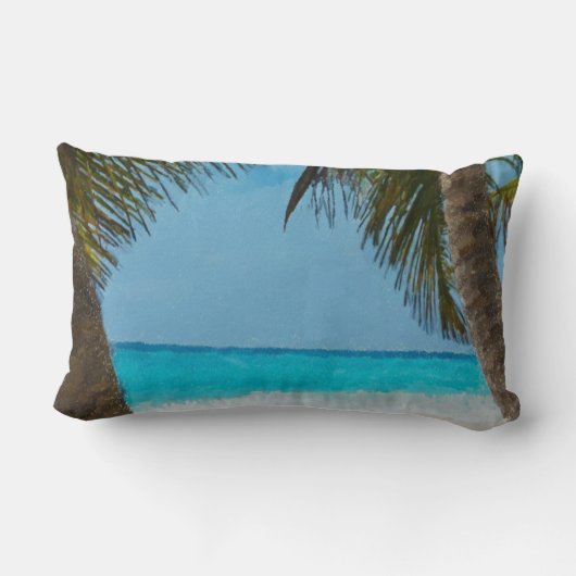 Coussin Rectangle Plage tropicale (Verso)