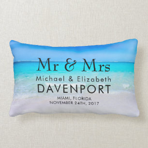 Coussin Rectangle Plage tropicale avec Mariage de mer turquoise