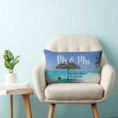 Coussin Rectangle Plage tropicale avec Mariage parapluie en chaume (Chaise)