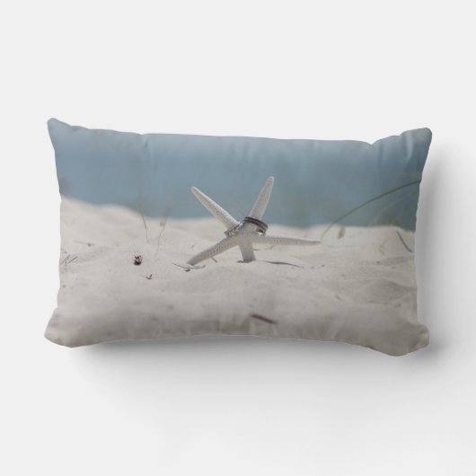 Coussin Rectangle Plage tropicale, Sable, Sable, Seastar, Anneaux Ma (Verso)