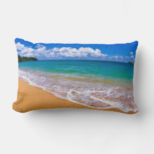 Coussin Rectangle Plage vide et eaux bleues