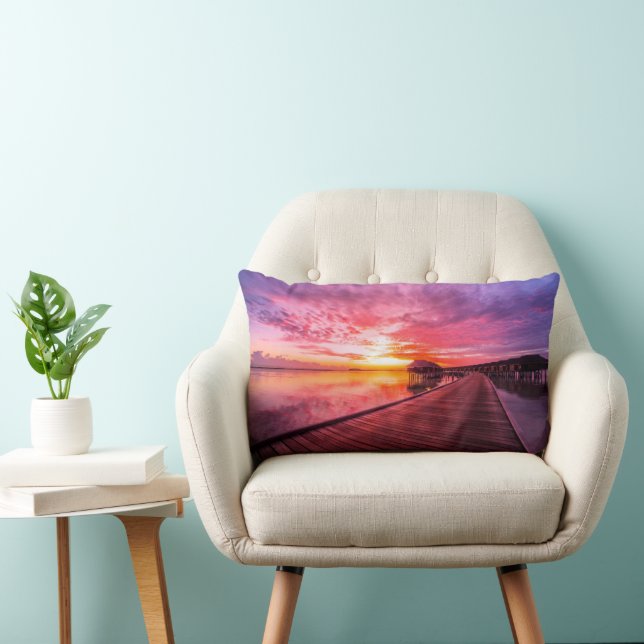 Coussin Rectangle Plages tropicales | Coucher de soleil aux Maldives (Chaise)