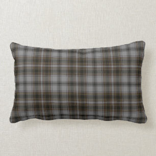 Coussin Rectangle Plaid de tartan noir de brun de gris