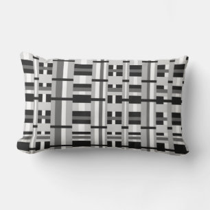 Coussin Rectangle Plaid en noir blanc et gris