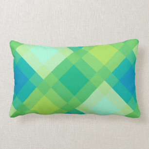 Coussin Rectangle Plaid méga de la moitié du siècle - vert de jad