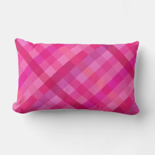 Coussin Rectangle Plaid rose et lavande