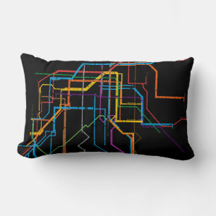 Coussin Rectangle Plan du métro de la ville