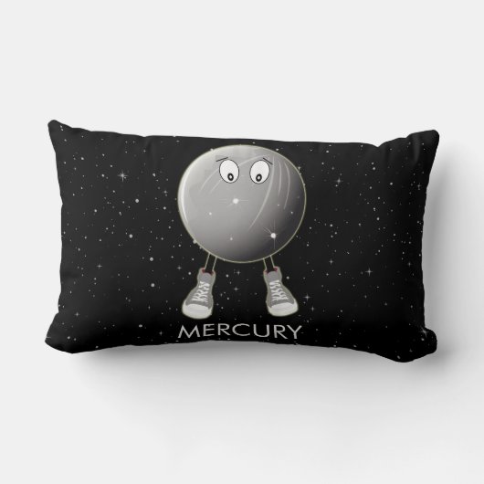 Coussin Rectangle Planète Mercure & Etoiles (Verso)