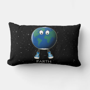 Coussin Rectangle Planète Terre et étoiles