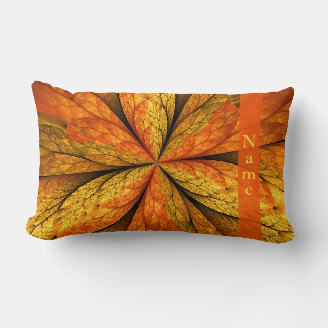 Coussin Rectangle Plante d'automne, Abstrait moderne feuille fractal (Recto)