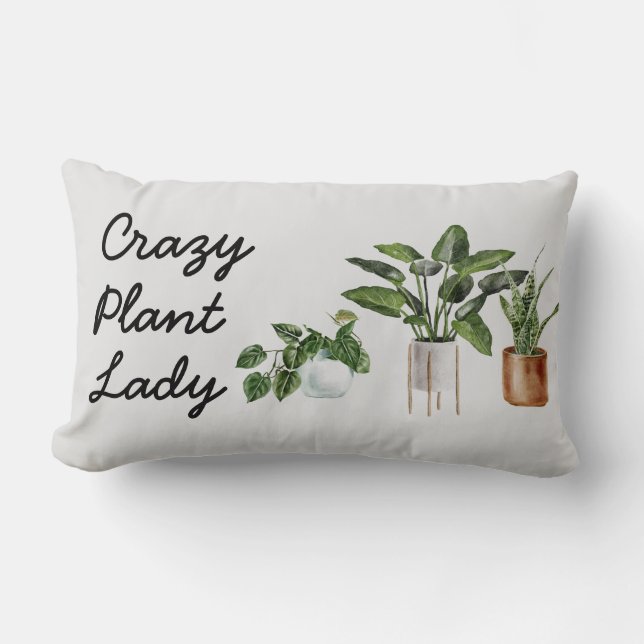 Coussin Rectangle Plante folle Lady Chic Plantes d'aquarelle (Recto)