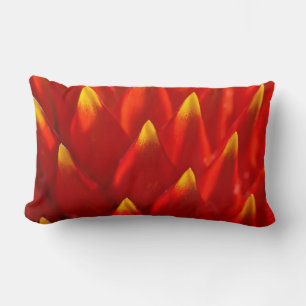 Coussin Rectangle Plante rouge et vert en gros plan