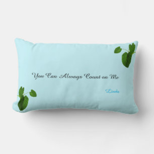 Coussin Rectangle Plantes tropicales & Texte éditable sur fond bleu 