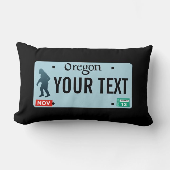 Coussin Rectangle Plaque de licence Oregon Sasquatch (Recto)