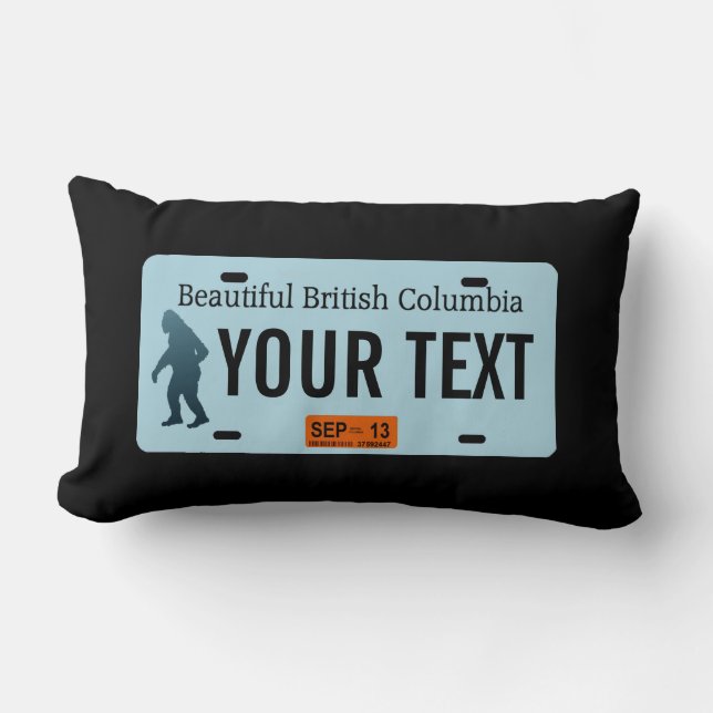 Coussin Rectangle Plaque de licence Sasquatch de la Colombie-Britann (Recto)