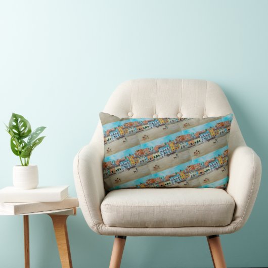 Coussin Rectangle Playa de la Malvarrosa Peinture par Alfred Fox (Chaise)