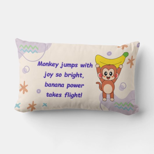 Coussin Rectangle Playful Monkey Poem (Verso)