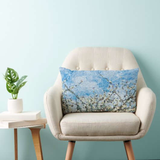 Coussin Rectangle Plum arbre fleurs blanches au printemps (Chaise)