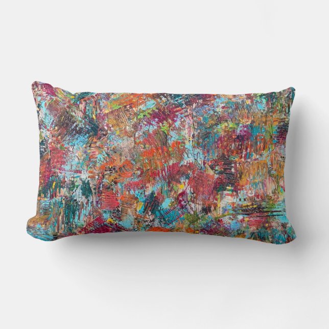 Coussin Rectangle Plum Crazy Cotton Lumbar Jeu d'oreiller (Recto)