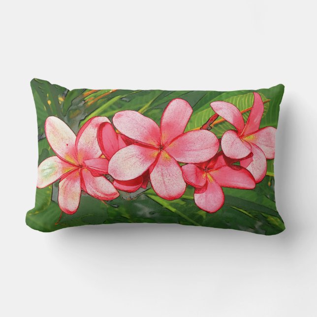 Coussin Rectangle Plumerias (Recto)