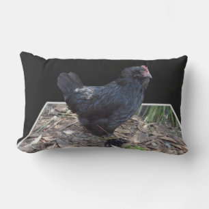 Coussin Rectangle "Plumes de minuit : un poulet noir dans l'art popu