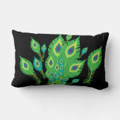 Coussin Rectangle Plumes de paon | Oiseaux de paon | Nature (Verso)