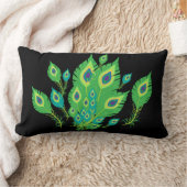 Coussin Rectangle Plumes de paon | Oiseaux de paon | Nature (Couverture)