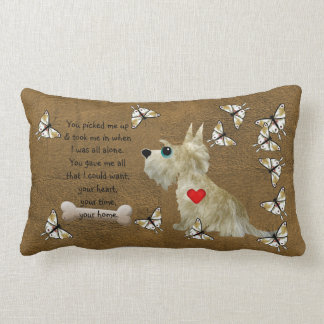 Coussin Rectangle Poème brouillé de chien