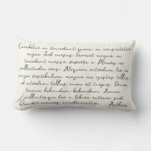 Coussin Rectangle poème de paroles de chanson personnalisé