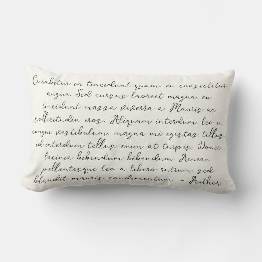 Coussin Rectangle Poème de paroles de chanson personnalisé (Recto)