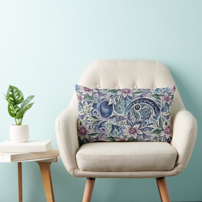 Coussin Rectangle Poinsettia Abstrait Hiver Sauvage (Chaise)