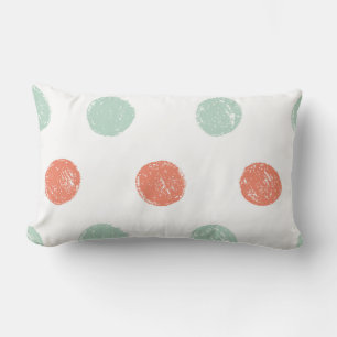 Coussin Rectangle point de polka orange et vert