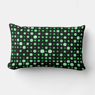 Coussin Rectangle Point Polka 02.Vert. BG noir
