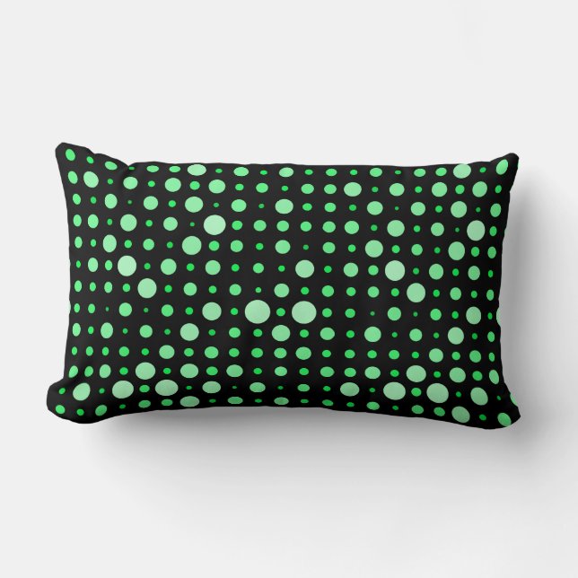 Coussin Rectangle Point Polka 02.Vert. BG noir (Recto)