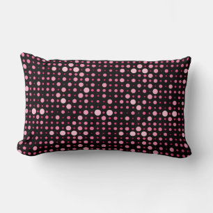 Coussin Rectangle Pointe Polka moderne 01.BG noir rose