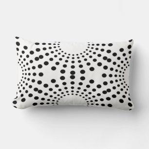 Coussin Rectangle Pointe Polka Noir & Blanc Démarrage Lancer Oreille