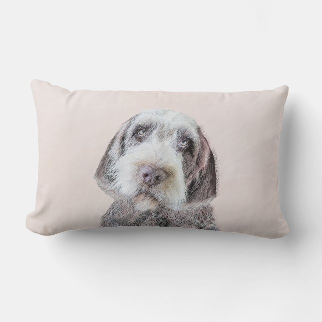 Coussin Rectangle Pointing à poils durs Peinture Griffon - Art Chien (Recto)