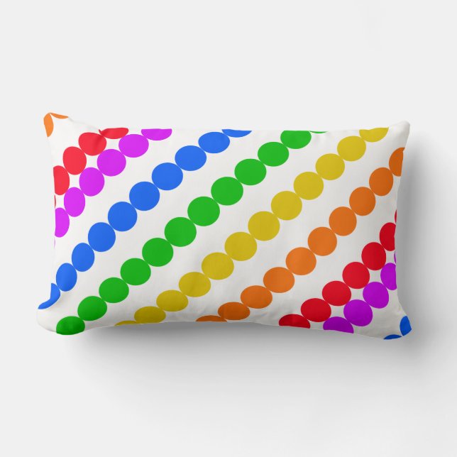 Coussin Rectangle Points Arc-en-ciel (Recto)