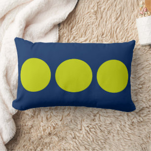 Coussin Rectangle Points de lime tropicaux sur fond bleu marine