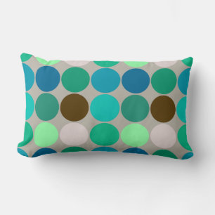 Coussin Rectangle Points géants du milieu du siècle, turquoise et gr