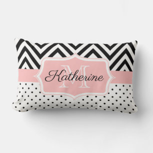 Coussin Rectangle Points mignons et Chevron