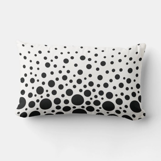 Coussin Rectangle Pois blanc et noir (Verso)