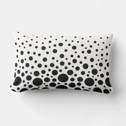 Coussin Rectangle Pois blanc et noir (Recto)