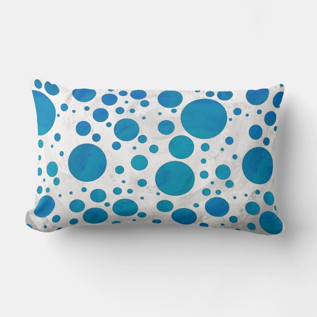 Coussin Rectangle Pois bleu océan (Recto)