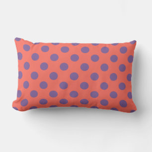 Coussin Rectangle Pois de coraux violets et vivants