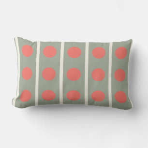 Coussin Rectangle Pois en Orange et Crème